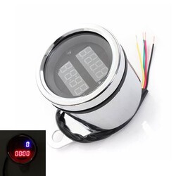 Clock LED Digital Gauge Universal 12V Motorcycle Tachometer