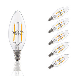 Led Filament Bulbs 6 Pcs Warm White E12 Decorative 2w Dimmable Cob