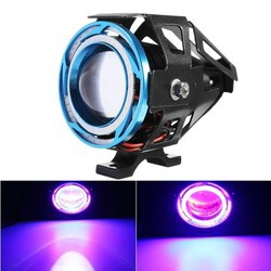 12V-80V Hi Lo Motorcycle LED Sharp Spotlight External Flashing Headlight Beam Purple Light