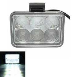 Side 12V 18W Lens Lamp Six LED Headlights Lights Motorcycle Super Bright 7000K Spotlight