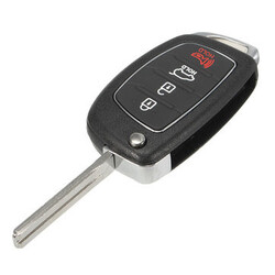 Shell Case Fob Hyundai Santa Fe Folding Flip Remote Key 4 Button