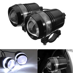 2Pcs 12V Hi Lo White Headlight Driving Fog Spot LED Angel Eye U3 30W Motorcycle