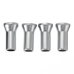 4 X Wheel Tyre Valve Caps Chrome 20mm Covers Stem 27mm Silver Alloy