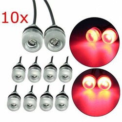 Eagle Eye Lamp 10Pcs Motorcycle Daytime Running Lights 3LED 5630 18MM Red