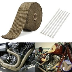 Kit Motor Car Insulation Ties Stainless Titanium Heat Wrap Exhaust Header