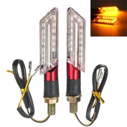 2Pcs Signal Motorcycle Indicator Blinker LED Turn Blade Lamp Light Amber