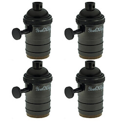 Vintage Light Holder Black Pendant Lamp Socket 4pcs Gold