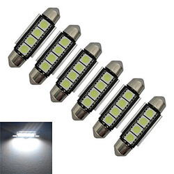 6pcs 1.5w Cool White Light Led Car 12v Festoon 42mm