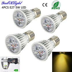 Ac110 High Power Led E27 4pcs Warm White 5w Light Spotlight